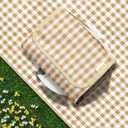 SAMSIER Outdoor Picnic Blankets Waterproof Foldable Sandproof, Extra Large Gingham Cute Picnic Mat Washable Portable for Park Beach Camping Courtyard (Coffee, 80"80")