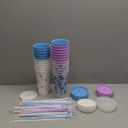 Chuangdi 24 Set Snowflakes Plastic Cup Bulk Christmas Cups with Lids Straws 24 oz Christmas Reusable Party Cup Coffee for Hot Cold Beverage Drinking Party Winter Birthday Supplies