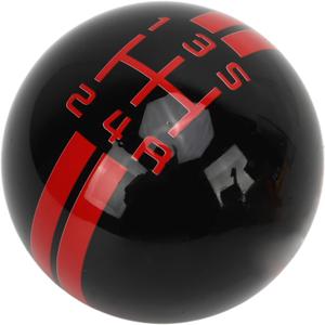 Aramox 5 Speed Gear Shift Knob Manual Shifter Lever Stick Head Knob Manual Gear Shift Shifter knob Round Shift Head Replacement for 1967 to 2018 (Black Red)