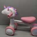 BABELIO Magic Rider Unicorn Balance Bike for 1-2 Year Old Girls Toy Gifts - 12-24 Months Toddler Balance Bike, Colorful Lighting Wheels, First Birthday Gifts for Girls, Pink