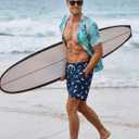 SURF CUZ Mens Swim Trunks with Compression Liner Swim Shorts 7" Swimming Trunks Stretch 7 Inch Swim Suits Quick Dry (M)