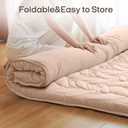 ZonLi Japanese Floor Mattress Futon Mattress Queen Size, Thicken Roll Up Tatami Mat w/ 100% Cotton Washable Cover, Portable & Foldable Floor Bed Mattress for Sleeping, Dormitory, Adult Kids, Coffee