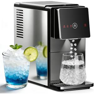 Antarctic Star Countertop Nugget Ice Maker, Self-Cleaning Portable Ice Machine, 33 lb/24H, 1.8L Water Tank, 1.5 lb Ice Storage, Touch Screen & Auto Ice Drop, for Home/Office/Kitchen