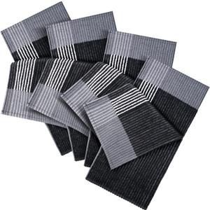 Mixweer Caddy Golf Towel 22" x 42" Large Caddy Towel Camping Sport Towels Cotton Soft Towels for Man Golf Lovers (Black With White Stripe)