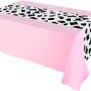Oudain 4 Pcs Cow Tablecloth for Party Cowgirl Cow Table Runner Print Rectangular Birthday Party Inspired Decorations Supplies (Pink)