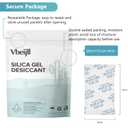 100 Gram (15 Pack) Color-Indicating Silica Gel Packets, Premium Food Grade Desiccant - Rechargeable Moisture Absorbers for Food Storage, Electronics, 3D Filament & Safes