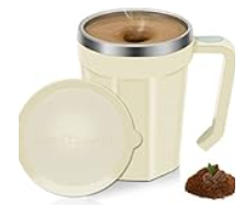 LeadYuantop Self Stirring Coffee Mug, 18 oz Automatic Magnetic Electric Mixing Cup Stainless Steel Travel Cup for Coffee, Chocolate, Milk, Tea, Office, Home, Kitchen (White)