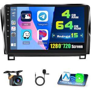 4+64G Android 15 Car Stereo for Toyota Tundra 2007-2013, 10.1 inch IPS 1280 * 720 Touch Screen Radio Wireless Apple Carplay Android Auto DSP 5G WiFi Bluetooth GPS FM RDS+Free AHD Backup Camera