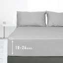 Sunflower California King Fitted Sheet, 1-Piece Extra Deep Pocket Fitted Bottom Sheet 22", 100% Cotton Sateen Soft Breathable, Silver Gray