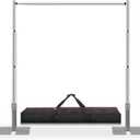 Jiang&Rong 10ft x 10ft Adjustable Backdrop Stand Kit - Heavy Duty Pipe and Drape Stand for Wedding, Birthday Party, Banquet Decorations (Silver)