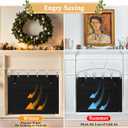 Fireplace Cover, Indoor Fireplace Blanket with Hook & Loop Tapes, Fireplace Draft Cover Stops Heat Loss, Fire Place Draft Stopper Cold Air Blocker Save Energy 39"x32" Black