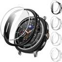 JETech 4+4 Pack Case and Screen Protector for Samsung Galaxy Watch 8 Classic 46mm, Tempered Glass Film Protective Hard PC Bumper Cover (Black/White/Clear/Silver)