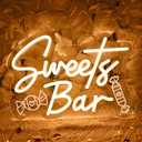 SYLHOME Sweets Bar Led Neon Light Sign Candy Dessert Bar Shop Snacks Shelf Wall Sign Decor Kitchen Wedding Birthday Party Decor Gifts 11.81" X 8.27" USB