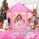 Monobeach Princess Castle Play Tent for Girls - Large 55'' x 53'' Playhouse with Star Lights for Indoor and Outdoor Play, 1 pack