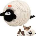 MEWOOFUN Snuffle Ball with Squeaky Features, Interactive Dog Toy - Enrichment Toys for Smart Dogs, Mentally Stimulating, Boredom Busters (Lamb)