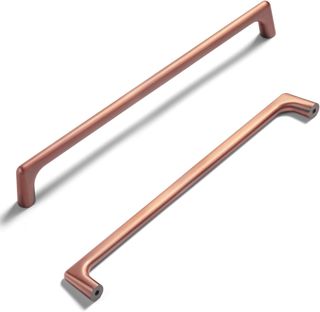Goo-Ki Brushed Copper Cabinet Pulls with 7.6''Hole Centers, Modern Style Zinc Alloy Cabinet Handles for Dresser, Wardrobe, Cupboard- 6 Pack