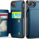 Vinich for iPhone 17e / 16e Wallet Case with Card Holder, RFID Blocking Credit Slots Kickstand Shockproof Phone Cover Fit for iPhone 16e & 17e 6.1" Blue