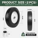 Taifa 2 PCS 16 Inch Rubber Solid Flat Free Tires and Wheels 4.80/4.00-8 with 3/4'' Axle Bore Hole, Air Less Wheel for Wheelbarrow/Wagon/Hand Truck/Trolley/Garden Cart etc., 16x400-8-3/4" bearing-2packs