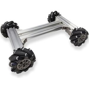 Professional Smart 4WD Metal Robot Car Chassis Kit with 97mm Mecanum Wheels, DIY RC Robotic Moving Platform,for AGV, School Eduactional Science Kits, Remote Control Robotic STEAM Model Experiment (Silver)