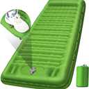 Camping Sleeping Pad, Extra Thick 5 Inch Camping Mat with Pillow Built-in Foot Pump Inflatable Sleeping Pads Compact for Camping Backpacking Hiking Traveling TentGreen