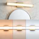URSOLA 24" Modern LED Bathroom Light Fixtures, Golden 3CCT Dimmable Bathroom Vanity Light Over Mirror, Bathroom Vanity Bath Bar Lights with Double Layer Acrylic Shade