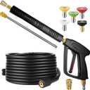 YAMATIC Pressure Washer Gun and Hose Kit, 25 FT Kink Resistant Power Washer Hose and Wand, 3/8" Swivel Quick Connector & M22-14mm Fitting Replacement for Ryobi, Simpson, Craftsman