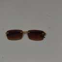 JUDOO Retro Rimless Rectangle Sunglasses for Men Women Trendy Frameless Tinted Lens Eyewear (Gradient Brown)