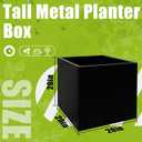 Metal Planter Box 20" x 20" x 20" Large Square Planter Heavy Duty Galvanized Steel Tall Plant Boxes with Insert Shelf and Drainage Holes for Outdoor Patio Yard Garden Porch Terrace