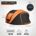 EchoSmile Pop Up Camping Tent, 6 Person Easy Setup Tent, Water Resistant Dome, Portable with Carry Bag