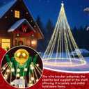 2PCS Christmas Tree Flag Pole Mega Topper Light Hook for Hanging Xmas Tree Lights-Outdoor Telescoping Flagpole Christmas Tree Light Kit for Hanging Patio Yard Party Decoration (Green)