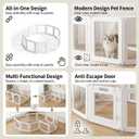 12Pcs Free Angle Plastic Dog Playpen, All-in-One Assemble Playpen Divider, Durable Safety Play Pen Indoors, Puppy, Cat, Small Animal (White, 78.74" × 39.37" × 23.6")