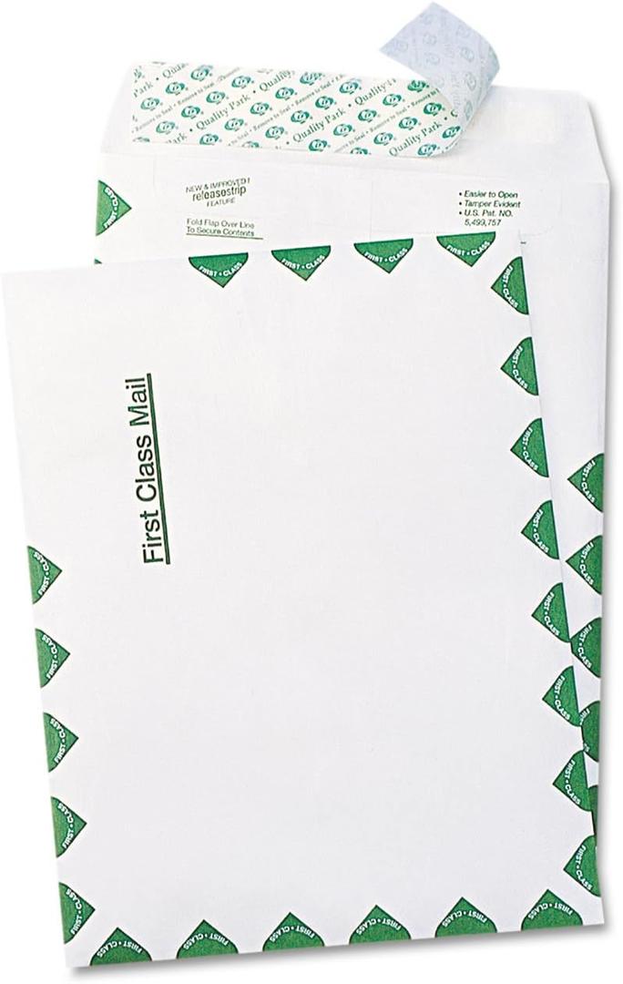 Quality Park Survivor R1330 Tyvek USPS First Class Mailer, #55, 6 x 9, White (Box of 100)
