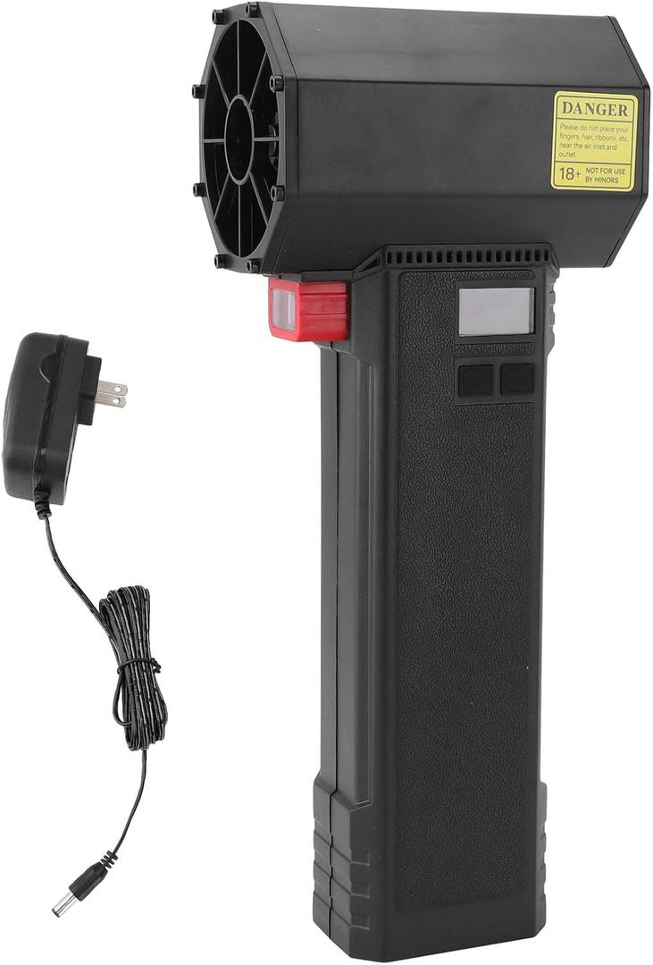 Electric Cordless Fan Dust Blower 50000RPM 1600g Thrust with 4 Speed Modes Rechargeable Handheld Blower for Keyboard Car Home LED Light for Dark Corners (US Plug)