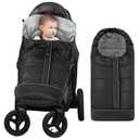 Yoofoss Winter Stroller Cover - Universal Toddler Footmuff, Water Resistant Coral Baby Stroller Bunting Sleeping Bag (41"L x 18"W, Dark Black)