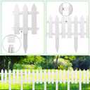 48 Pack White Classic Garden Fence Panels with 48 Fence Inserts, 6.69'' L x 7.87'' H