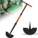 Manual Edger Lawn Tool, 41-inch Lawn Edger with Saw Tooth Blade, Half Moon Hand Edger with Metal Shaft, T-Grip Handle, Heavy Duty Garden Edger Tool for Sidewalk, Grass, Yard, Landscape