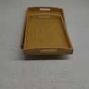 Pack of 2 Bamboo Serving Tray with Handles, Portable Bed Tray for Breakfast Dinner, Eating Trays for Living Room, Restaurants