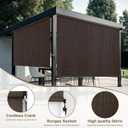 AOSKY Outdoor Roller Shades for Porch Privacy, Cordless Patio Roll Up Blinds with Spliced Pole Design, UV Blocking for Deck, Balcony, Backyard (48x72 Inch, Mocha)