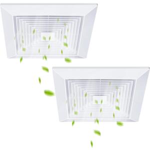 2 Pcs Exhaust Bathroom Fan Cover Bathroom Ceiling Grille with Springs Plastic Replacement Vent Fan Fits Models 663 670 671 675 688 689 Ventilation Plastic Cover White (12 x 12'')