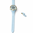 Armitron Sport Women's Digital Chronograph Resin Strap Watch, 45/7012,Light Blue/Silver