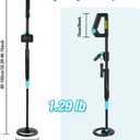 ALLOSUN Metal Detector, Adjustable 31.1"-40.2" with Foldable LCD Display, Metal Detectors with Flashlight for Night Exploration TS20B