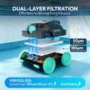 Pool Vacuum,YOPOOL Cordless Robotic Pool Cleaner, Dual-Layer Filtration,Powerful Obstacle Crossing, Enhanced Edge & Corner Cleaning,100-Min for Above-Ground & Flat-Bottom Pools to 860 Sq.Ft (Green)