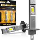 Bulbs, 60000LM 1000% Brighter, Real 1:1 Halogen Mini Size with Fan, 6500K Cool White No Adapter Needed Plug-N-Play Off Road Lights, Pack of 2