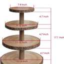 SANYOUNG Wood Cupcake Stand, 4 Tier Wooden Cupcake Tower, Large Rustic Cake Display Holder Stand for Woodland Baby Shower, Wedding, Birthday, Tea Party, Farmhouse Dessert Table Decorations