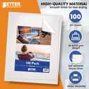 Better Office Products Self-Adhesive Photo Paper, Sticky Photo Paper, Glossy, 8.5 x 11 Inch, 100 Sheets, 135 gsm, Letter Size, 100 Count Pack