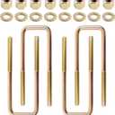 4-Piece Heavy Duty Rust-Resistant Square U-Bolts | 8.75" Length for 2.5" Wide Leaf Springs | Compatible with 1988-2019 Chevy Silverado 1500 & GMC Sierra 1500 | Complete Hardware Included