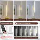 LED Wall Sconce Set of 2 Gold Remote Modern LED Vanity Lights Set of 2 Indoor Wall Light Fixtures for Living Room, Dimmable Wall Sconce for Bedside Bedroom Bathroom, 31.5inch 2 Pack, 32 inches