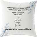 Mental Health Office Decorative Pillow Covers 18x18, Inspirational Positive Affirmation Decorative Throw Pillow Covers for Counseling Therapy Office Home