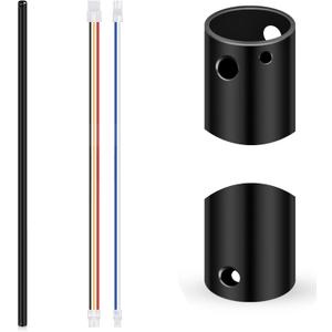 VIHOSE 48 Inch Ceiling Fan Downrod with Extension Cord 4 ft Black Downrod for Ceiling Fan 1 Inch Outside Diameter Not Threaded Suitable for a Wide Range of Fans