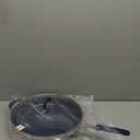 14" Fry Pan With Lid - Extra Large Skillet Nonstick Frying Pan with Silicone Handle, Ceramic Coating, Blue Silicone Handle, Stain-Resistant And Easy To Clean, Professional Home Cookware (Silver exterior/Blue interior)